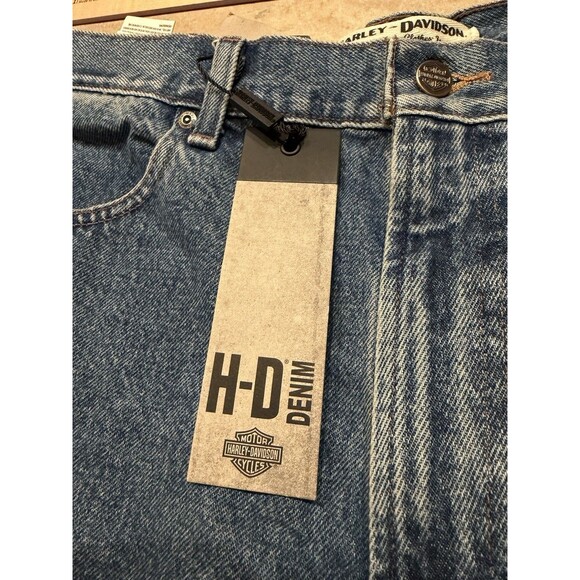 Harley Davidson Jeans Mens 36x32 Blue Straight Leg Relaxed Fit Biker Motorcycle - Picture 4 of 11